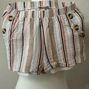 Altar'd State Striped Pastel Multi-Color shorts size small